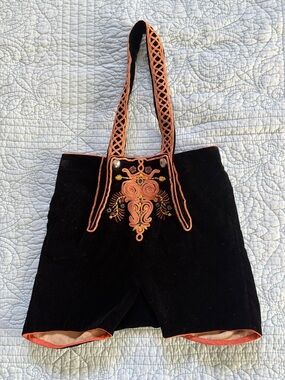 Vintage Lyons Gray Baby Bavarian Lederhosen with POCKETS